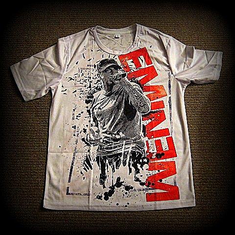 EMINEM - Two Sided All Over Printed - Soft / Polyester / Spandex T-Shirt